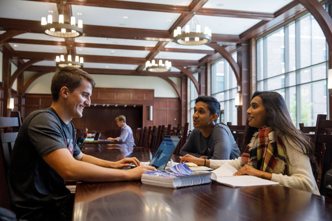 students studying in the honor's dorms