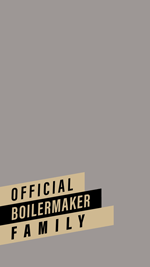 Vertical Facebook frame with the text: Official Boilermaker family