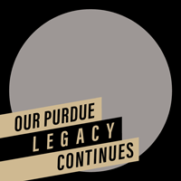Circlular Facebook frame with the text: Our Purdue Legacy Continues