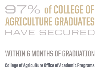 97% of College of Agriculture graduates have secured professional opportunities within six months of graduation
