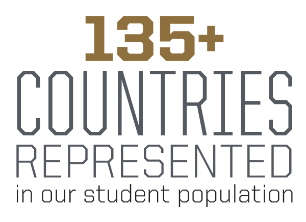 135+ countries represented in our student population