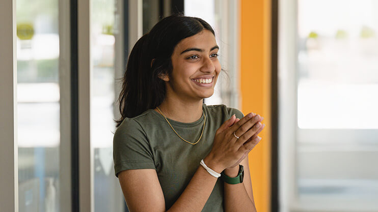 Student smiling.