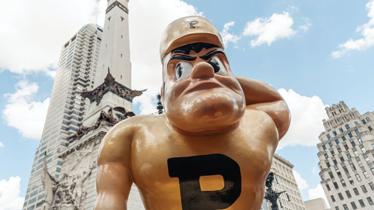 Purdue Pete in downtown Indianapolis.