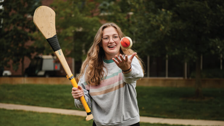 Student playing a club sport.