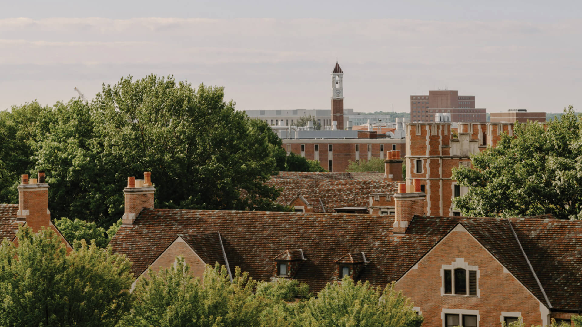 High view of the Purdue University campus in West Lafayette.