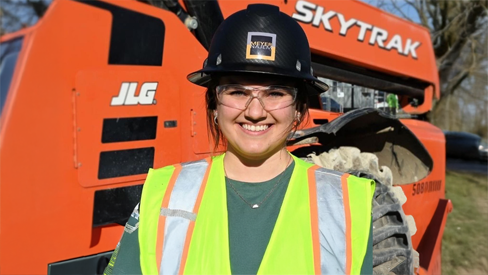Cassidy Marshall at a construction site