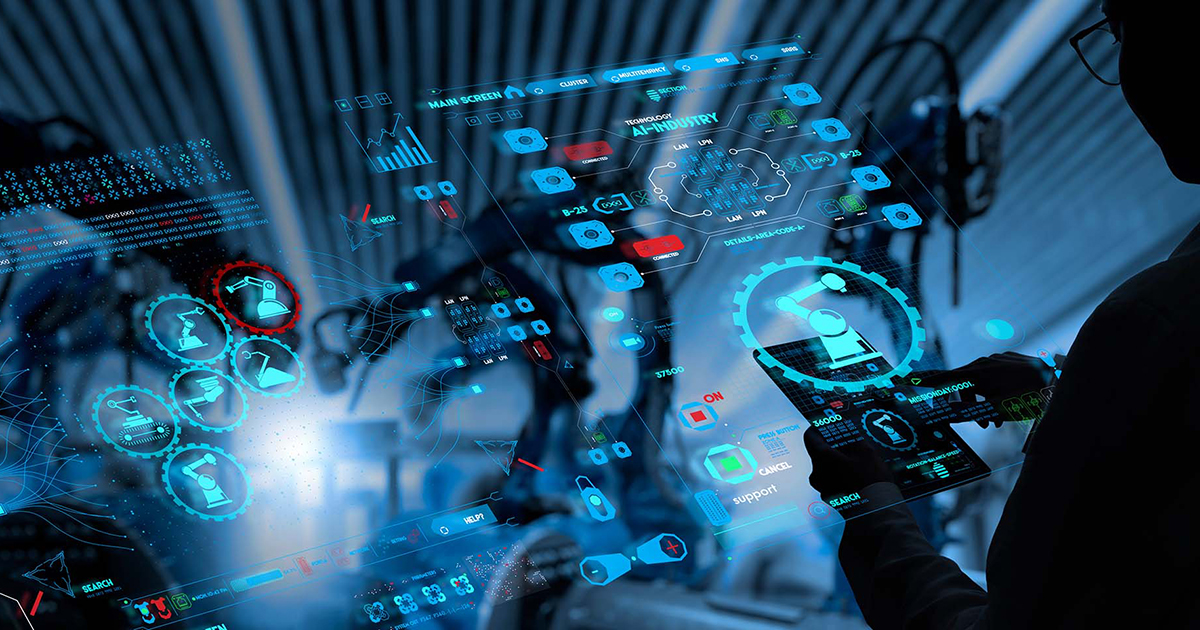 Student interacts with a digital robotics interface